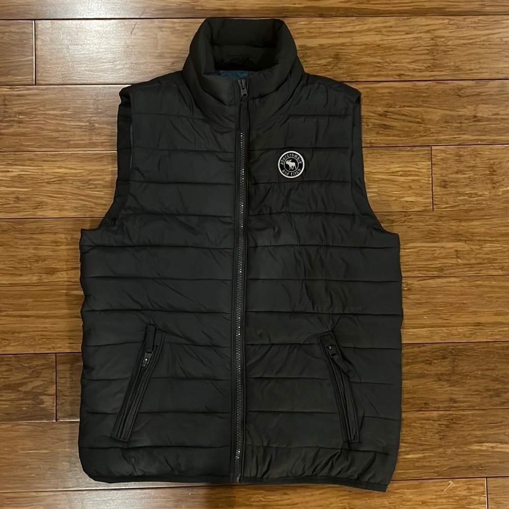 ABERCROMBIE FITCH Kids Dk. Gray Puffer Vest sz Large 14